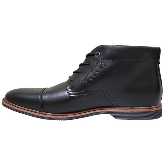 Tommy Hilfiger Men Rawstin Chukka Ankle Boots Size US 11M Black Faux Leather - Picture 3 of 4